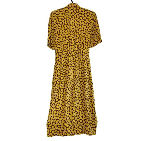 Kate Spade Sunny Bloom Yellow Floral Ruched-Front Shirt Dress – Size 4 - Picture 3 of 6
